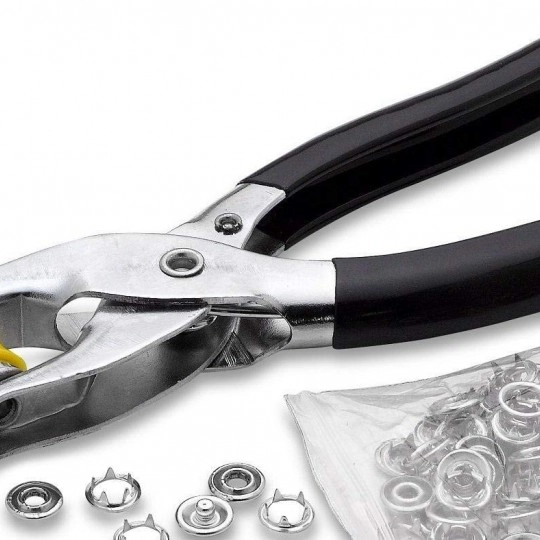 مكبس أزرار بولاد مع علبة للازرار